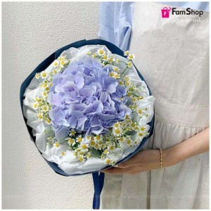 Bó hoa cẩm tú cầu xanh dương BHCTCCTN