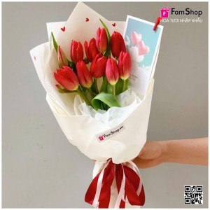 Bó hoa tulip đỏ 10 bông BTLD10B