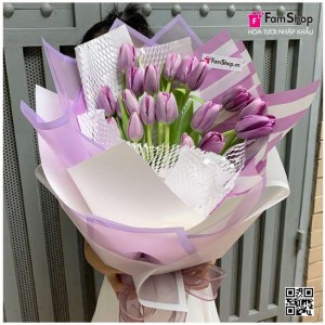 Bó hoa tulip tim 20 bông