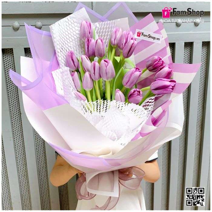 Bó hoa tulip màu tím Bó hoa tulip màu tím