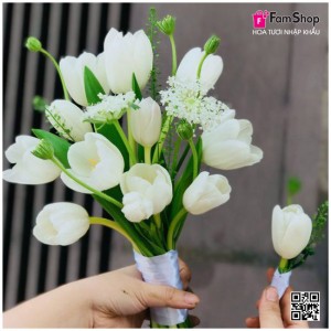 Combo hoa cưới tulip trắng